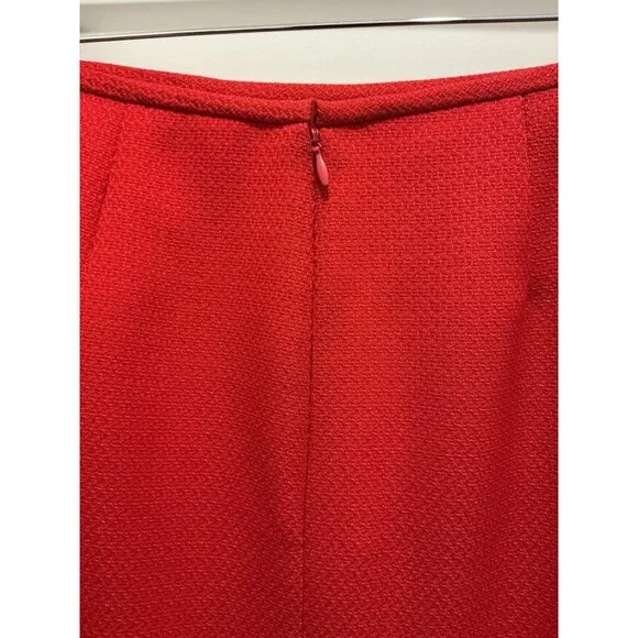 Suit Studio Skirt Set Size 12 Red Jacquard 4 Button Jacket NWT - Picture 9 of 16